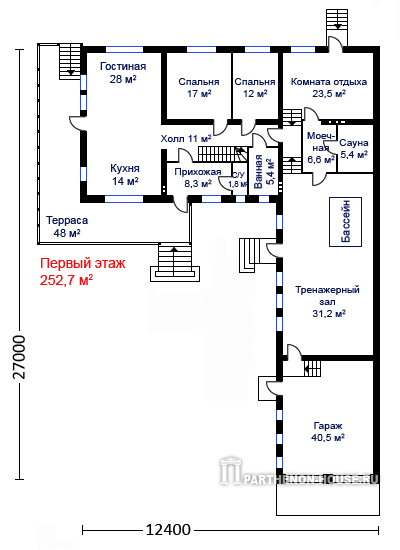 1 этаж Проект дома КА 411-33
